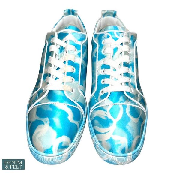 Christian‎ Louboutin Louis Junior Swirls Low Sneakers Blue White Men’s 46 NEW main image 11
